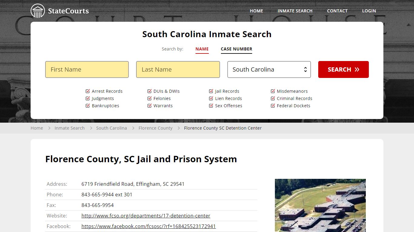 Florence County SC Detention Center Inmate Records Search, South ...
